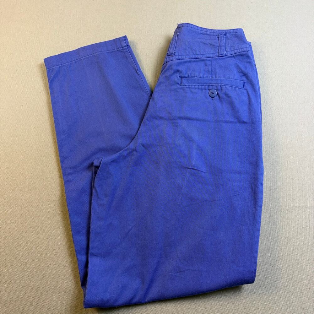 Vintage 80's Pants High Waisted Pleated Bold Retro Western Cobalt Blue 24" Waist - Picture 3 of 6